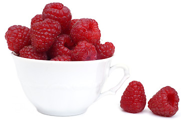 Image showing Raspberry on glass  cup