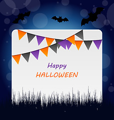 Image showing Halloween Invitation with Bunting Pennants