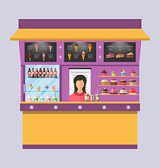 Image showing Sweet Shop with Cakes, Ice Creams, Muffins