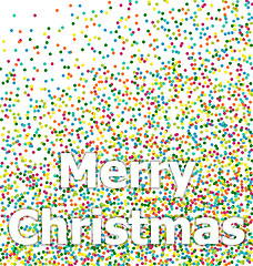 Image showing Merry Christmas lettering on colorful confetti background