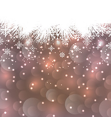 Image showing New Year background made in snowflakes, copy space for your text