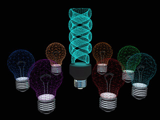 Image showing energy-saving lamps. 3D illustration