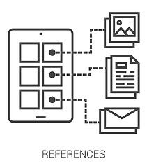 Image showing References line infographic.