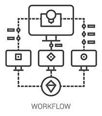 Image showing Workflow line infographic.