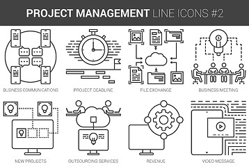 Image showing Project management line icon set.