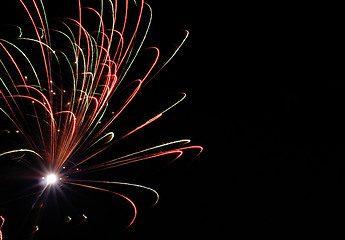 Image showing Colorful fireworks on dark sky