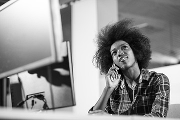 Image showing portrait of a young successful African-American woman in modern 