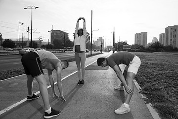 Image showing multiethnic group of people on the jogging