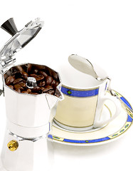 Image showing mocha coffee machine and cup