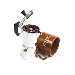 Image showing mocha coffee machine and cup