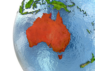 Image showing Australia in red