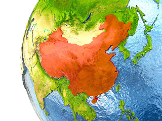 Image showing China in red