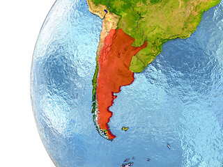 Image showing Argentina in red