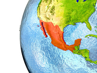 Image showing Mexico in red
