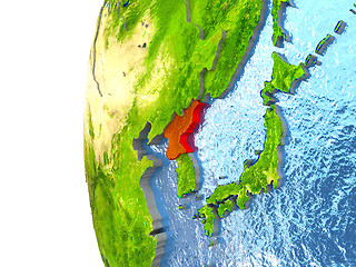 Image showing North Korea in red