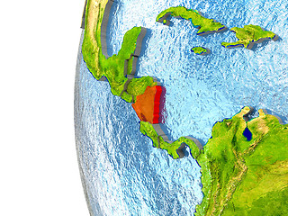Image showing Nicaragua in red