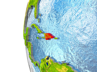 Image showing Dominican Republic in red