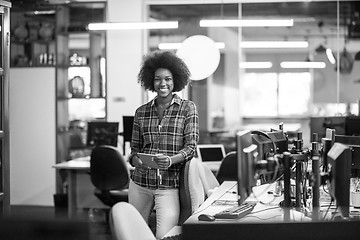 Image showing portrait of a young successful African-American woman in modern 