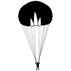 Image showing The Skydiver silhouettes parachuting a illustration.