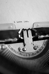 Image showing Message I love you printed on typewriter