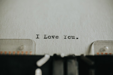 Image showing Message I love you printed on typewriter