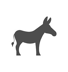 Image showing Donkey Silhouette Isolated on White Background