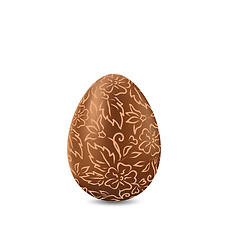 Image showing Easter chocolate egg in hand-drawn style, isolated on white back