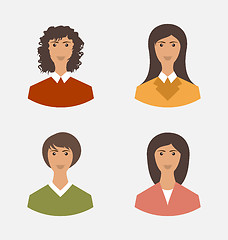 Image showing Avatar set front portrait office employee business woman for web