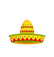 Image showing Mexican Hat Sombrero Isolated on White Background
