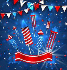 Image showing American Greeting Background for Independence Day 4th July