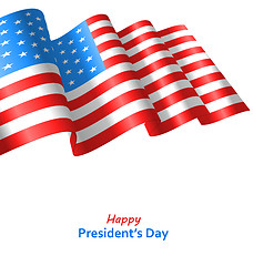 Image showing Patriotic Background with Flag USA Waving Wind for Happy