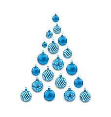 Image showing Christmas Abstract Tree made in Blue Glass Balls