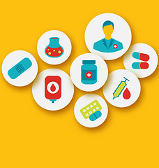 Image showing Set colorful medical icons for web design 