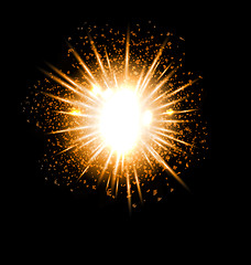Image showing Explosion fireworks powerful bright ray