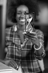 Image showing portrait of a young successful African-American woman in modern 