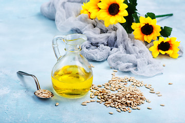 Image showing sunflower seed and oil