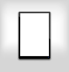 Image showing Illustration  black tablet pc computer blank white screen with l