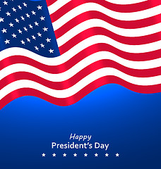 Image showing Flag USA Waving Wind for Happy Presidents Day