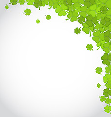Image showing Greeting background with shamrocks for St. Patrick\'s Day, copy s