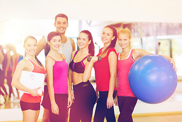 Image showing group of smiling people in the gym