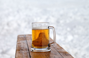 Image showing Glass mug with fresh cold beer