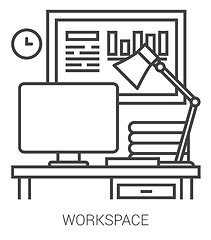 Image showing Workplace line infographic.