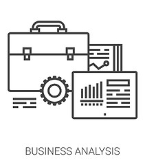 Image showing Business analysis line infographic.