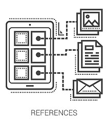 Image showing References line icons.