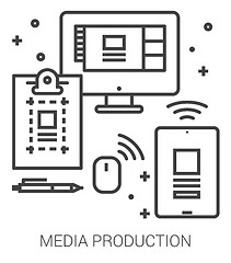 Image showing Media production line infographic.
