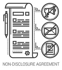 Image showing Non-disclosure agreement line icons.