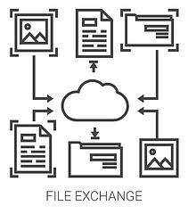 Image showing File exchange line infographic.