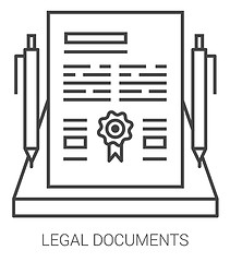 Image showing Legal documents line infographic.