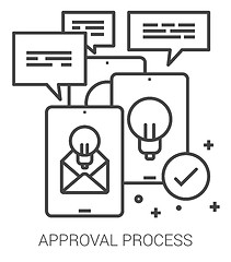 Image showing Approval process line infographic.