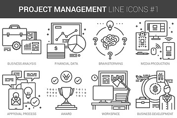 Image showing Project management line icon set.